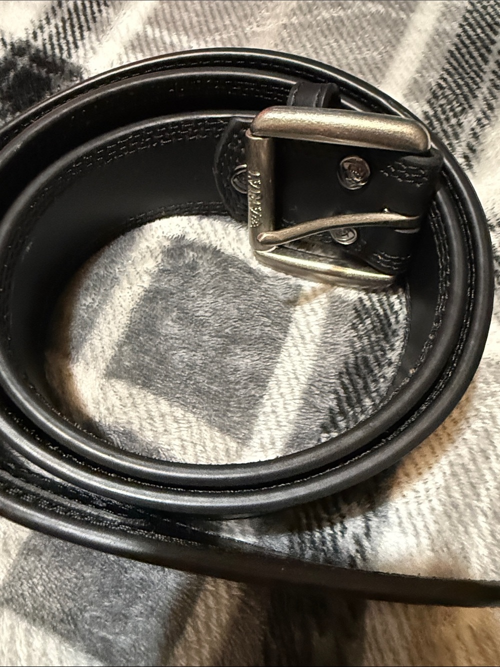 Ariat Black Leather Belt with Silver Buckle